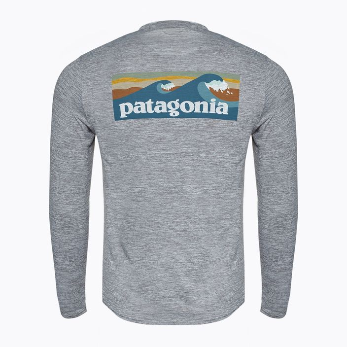 Vyriški marškinėliai ilgomis rankovėmis Patagonia Cap Cool Daily Graphic Shirt-Waters boardshort logo abalone blue/feather grey 2