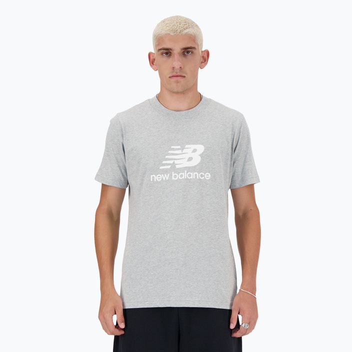Vyriški marškinėliai New Balance Stacked Logo athletic grey 3