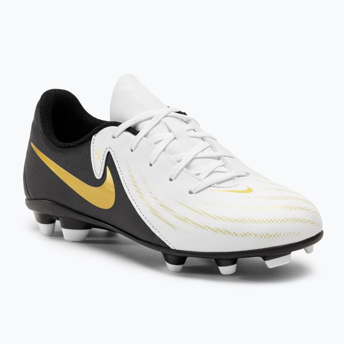 Vaikiški futbolo batai Nike Phantom GX II Club FG/MG Junior white/metallic gold coin/black