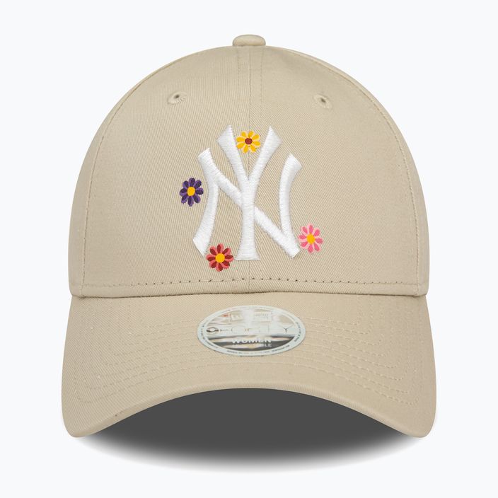 Moteriška New Era Flower 9Forty New York Yankees beisbolo kepuraitė šviesiai smėlio spalvos 2