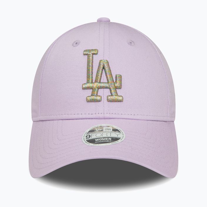 Moterų New Era Metallic Logo 9Forty Los Angeles Dodgers beisbolo kepuraitė pastelinės violetinės spalvos 2