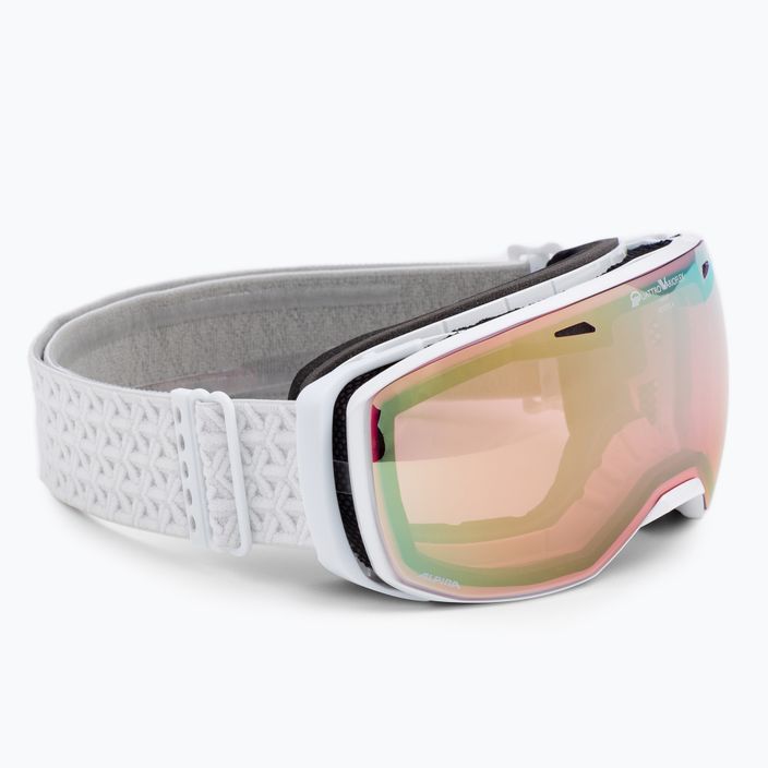 Alpina Estetica QV balti blizgūs auksiniai slidinėjimo akiniai