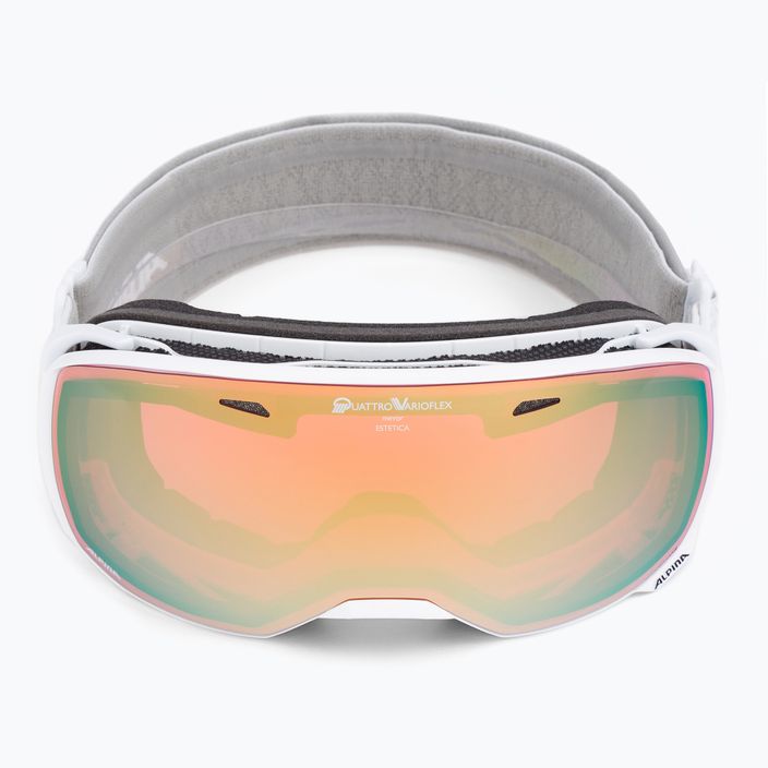 Alpina Estetica QV balti blizgūs auksiniai slidinėjimo akiniai 2