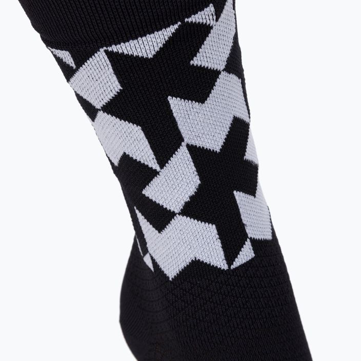 ASSOS Monogram juodos/baltos dviratininkų kojinės 3