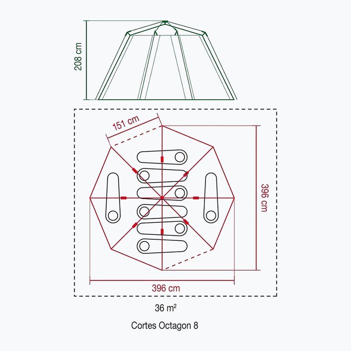 Coleman Cortes Octagon 8 kempingo palapinė pilka 2000019550 2