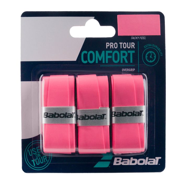 Babolat Pro Tour teniso raketės apvyniojimai 3 vnt. rožinės spalvos 653037 2