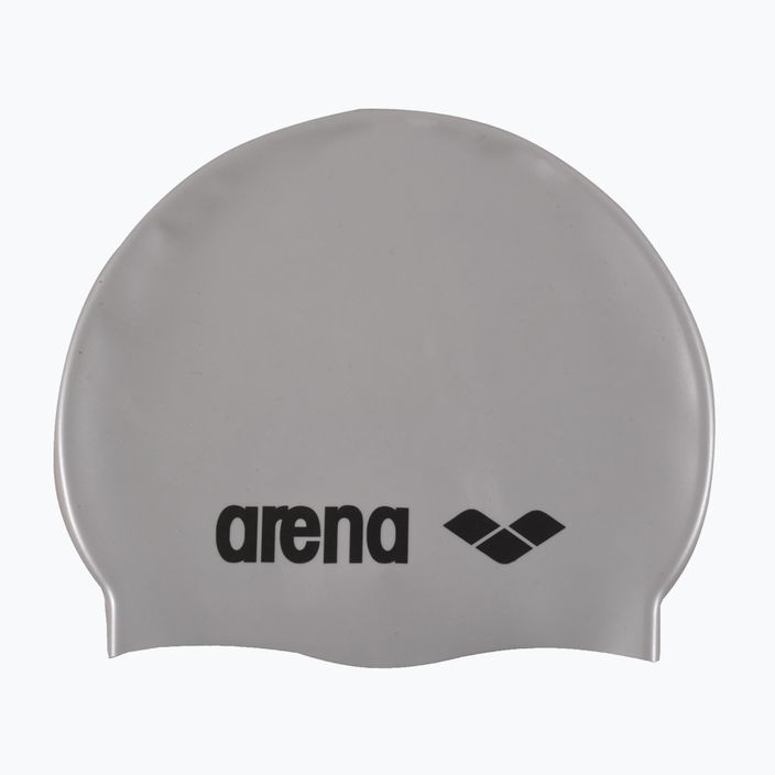 Arena Classic silikoninė sidabrinė/juoda plaukimo kepurė 2