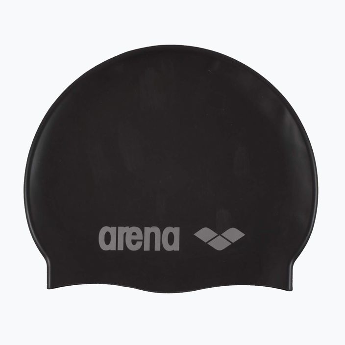 Arena Classic Silikoninė juoda/sidabrinė plaukimo kepuraitė 2