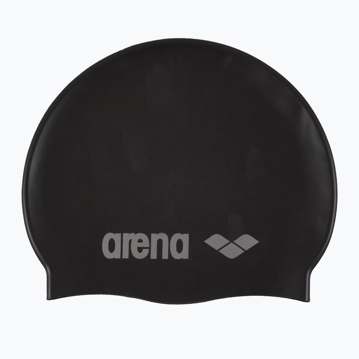 Vaikiška plaukimo kepuraitė arena Classic Silicone Jr juoda/sidabrinė 2