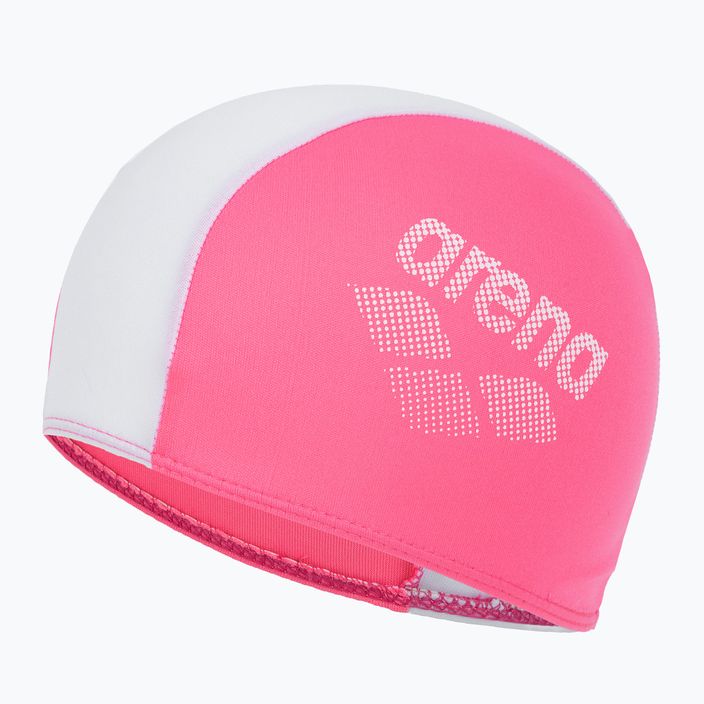 Arena Polyester II Jr vaikiška plaukimo kepuraitė neoniškai rožinė balta 2