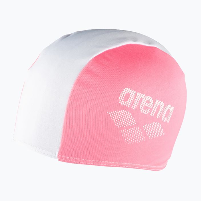 Arena Polyester II Jr vaikiška plaukimo kepuraitė neoniškai rožinė balta 4