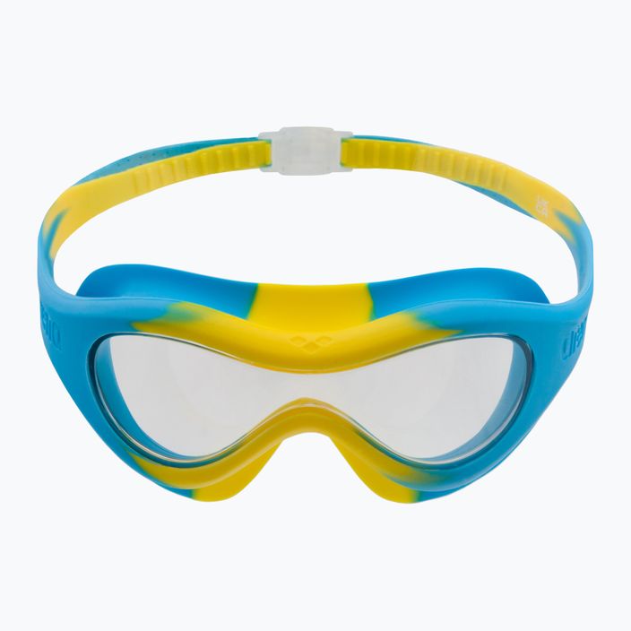 Arena Spider vaikiška plaukimo kaukė skaidri/geltona/šviesiai mėlyna 2