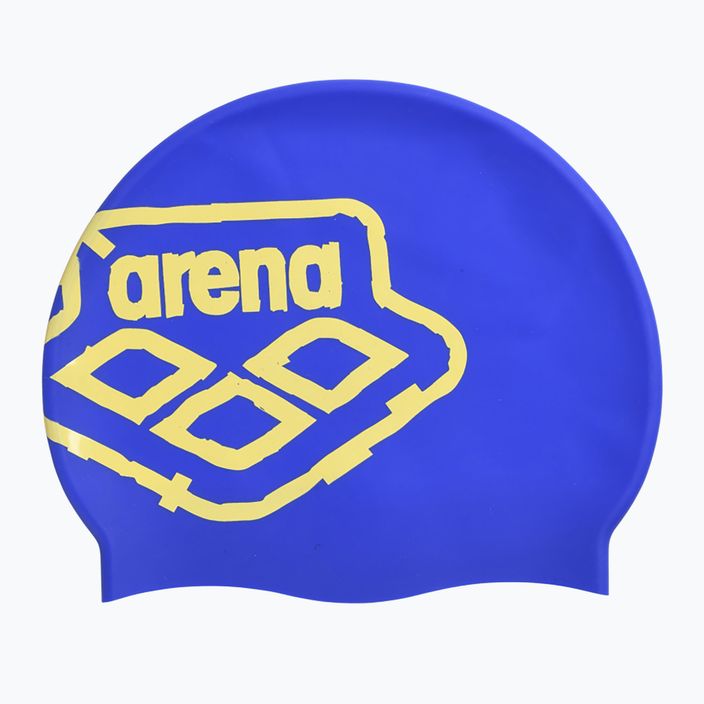 Arena Icons Team Stripe maudymosi kepuraitė neon blue/butter 3