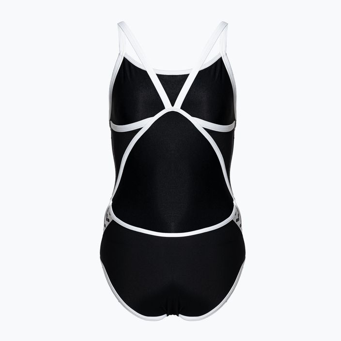 Moteriškas vientisas maudymosi kostiumėlis arena Icons Super Fly Back Solid black/white 2