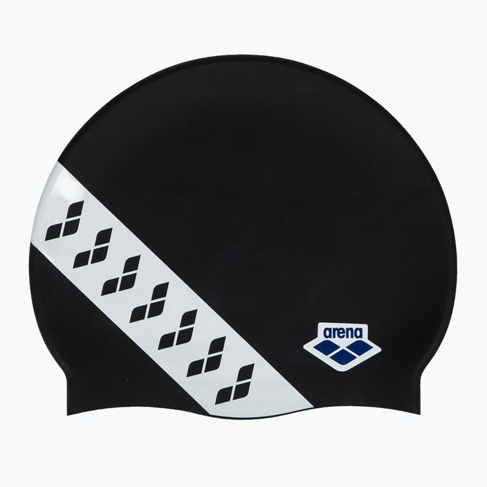 Arena Icons Team Stripe juoda/balta plaukimo kepuraitė 2
