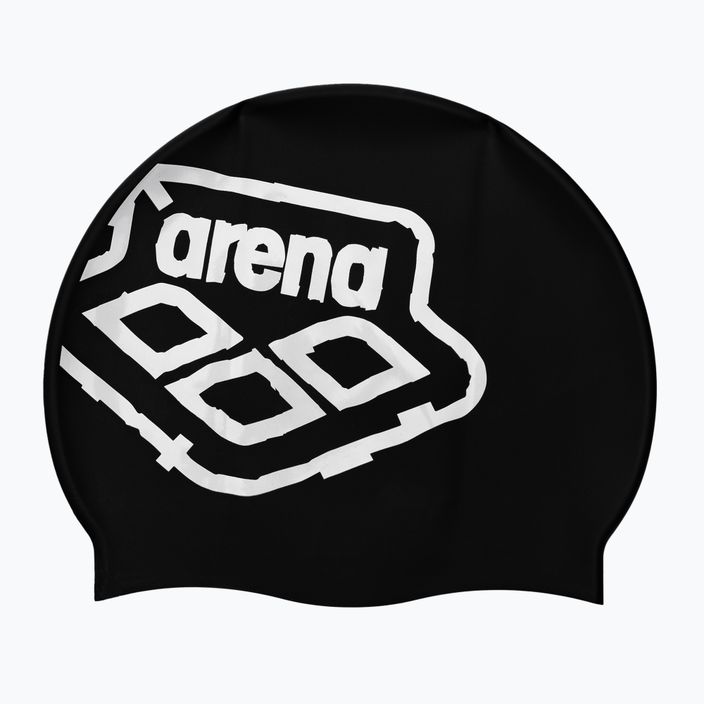 Arena Icons Team Stripe maudymosi kepuraitė juoda/juoda