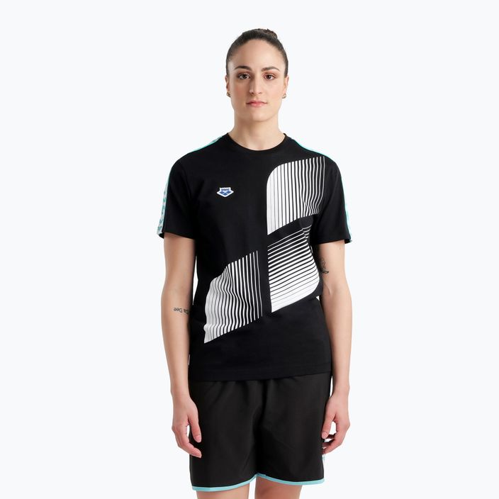 Arena Komandos logotipas marškinėliai juoda/balta/mėlyna su deimantu 5