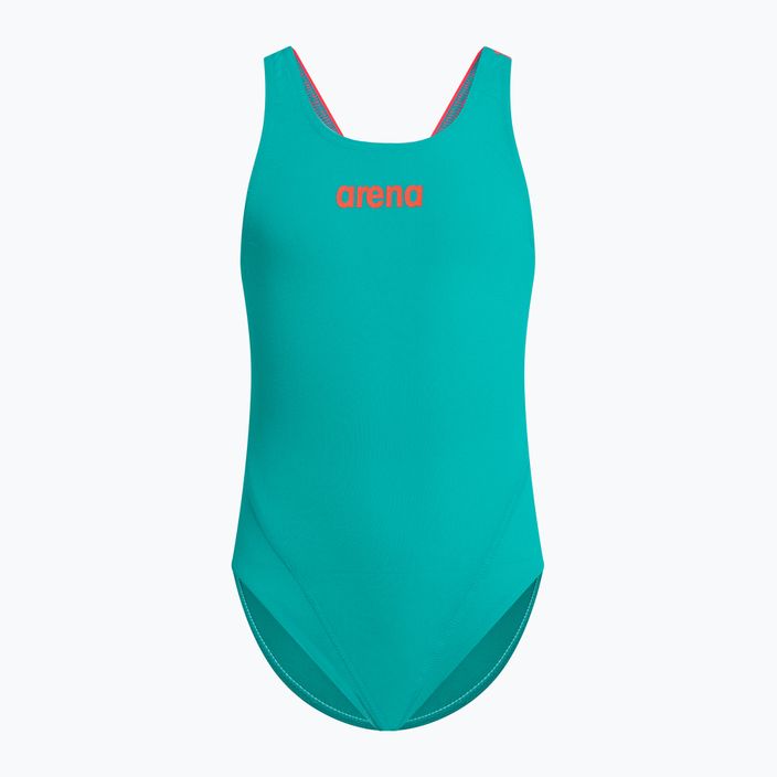 Arena Team Swim Tech Solid martinica/floreale vaikiškas vientisas maudymosi kostiumėlis