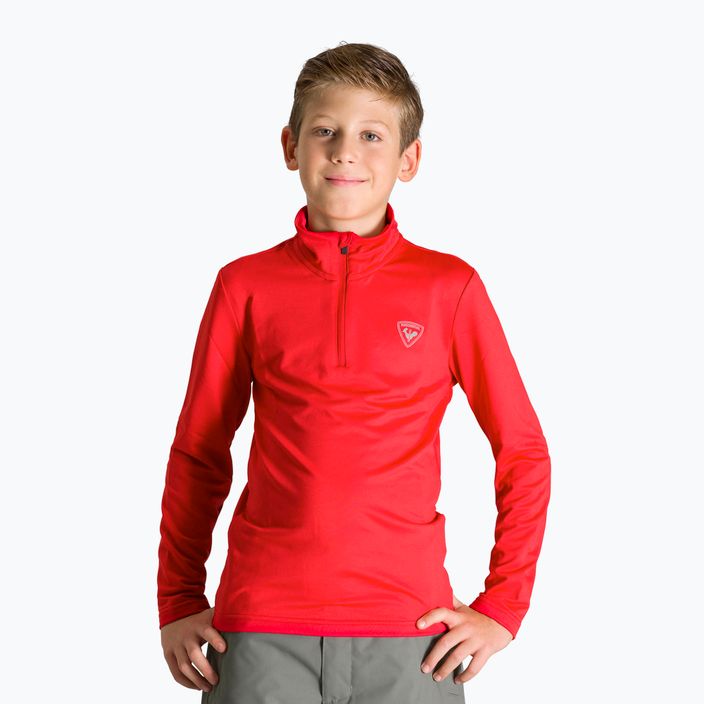 Rossignol Boy 1/2 Zip Warm Stretch vaikiškas slidinėjimo džemperis raudonas
