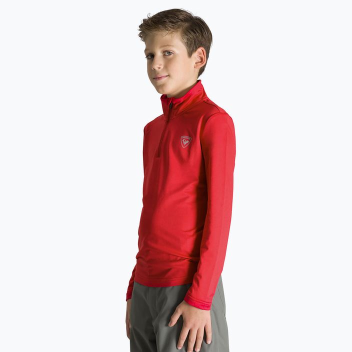Rossignol Boy 1/2 Zip Warm Stretch vaikiškas slidinėjimo džemperis raudonas 2