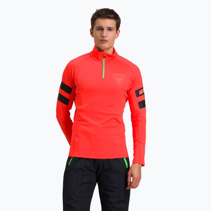 Vyriškas slidinėjimo džemperis Rossignol Classique Hero 1/2 Zip neon red 2