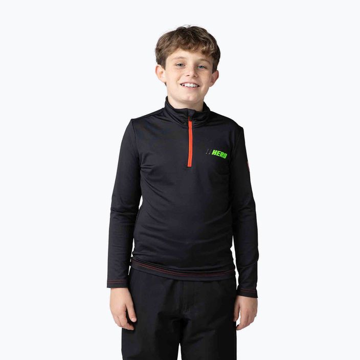 Rossignol Hero Warm Stretch vaikiškas slidinėjimo džemperis juodas
