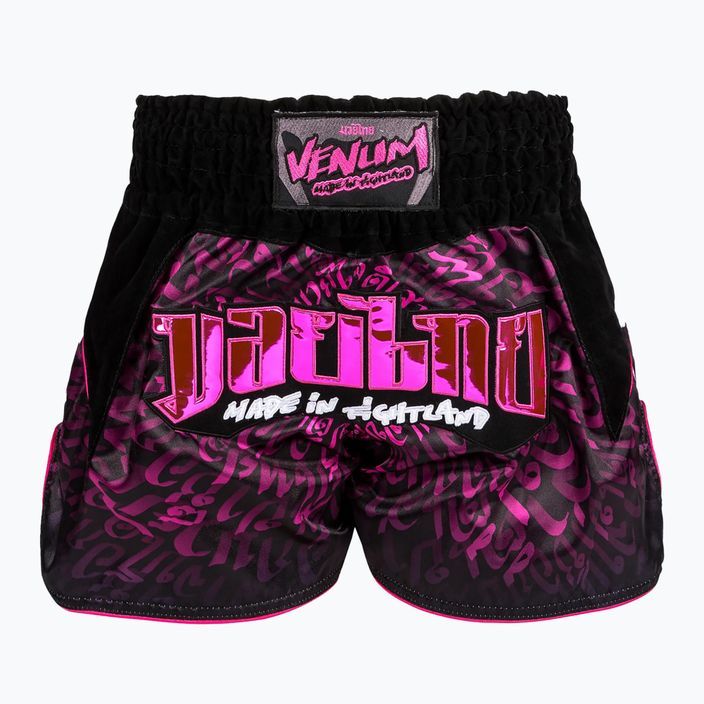 Treniruočių šortai Venum Attack Muay Thai black/pink