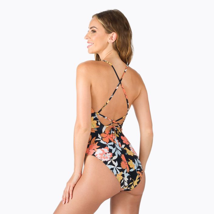 Moteriškas vientisas maudymosi kostiumėlis ROXY Beach Classics antracitinis/island vibes 3