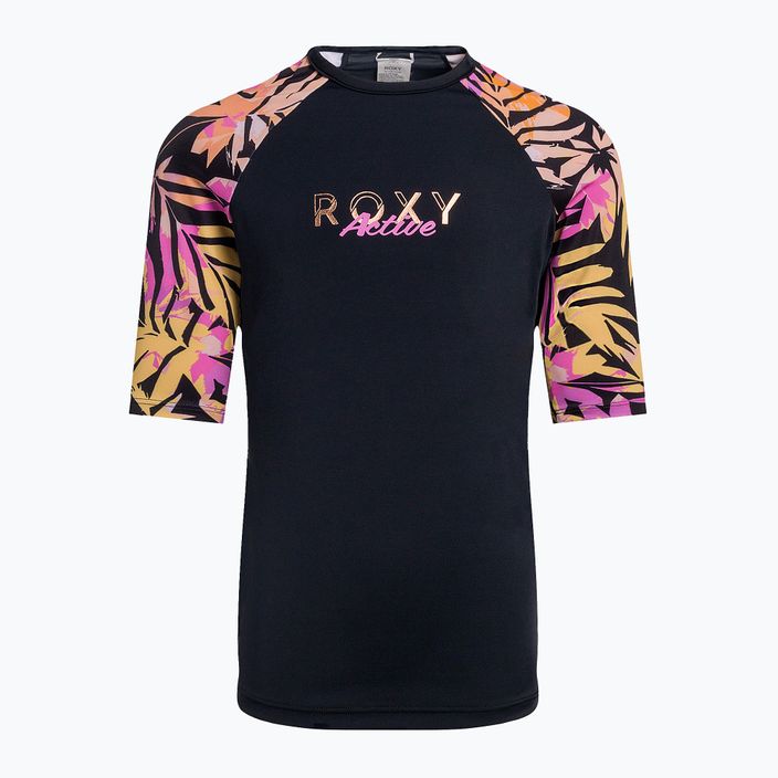 ROXY Active Joy vaikiški maudymosi marškinėliai Lycra antracite zebra jungle girl