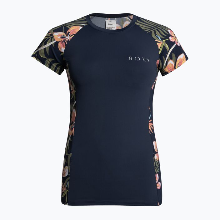 Moteriški plaukimo marškinėliai ROXY Printed mood indigo tropical depht