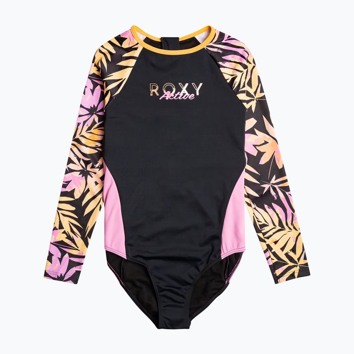 ROXY Active Joy vaikiškas maudymosi kostiumėlis antracito spalvos zebra jungle girl
