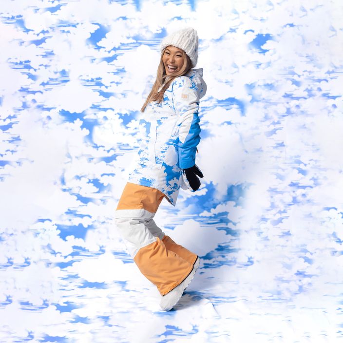 Moteriška snieglenčių striukė ROXY Chloe Kim azure blue clouds 12