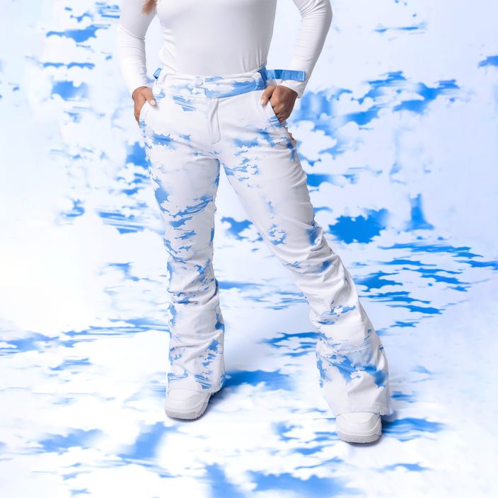 Moteriškos snieglenčių kelnės ROXY Chloe Kim azure blue clouds 9