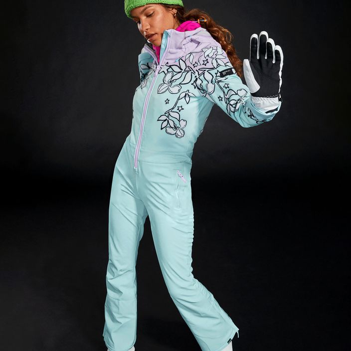 Moteriškas slidinėjimo kostiumas ROXY X Rowley Ski fair aqua lauro gėlių spalvos 7