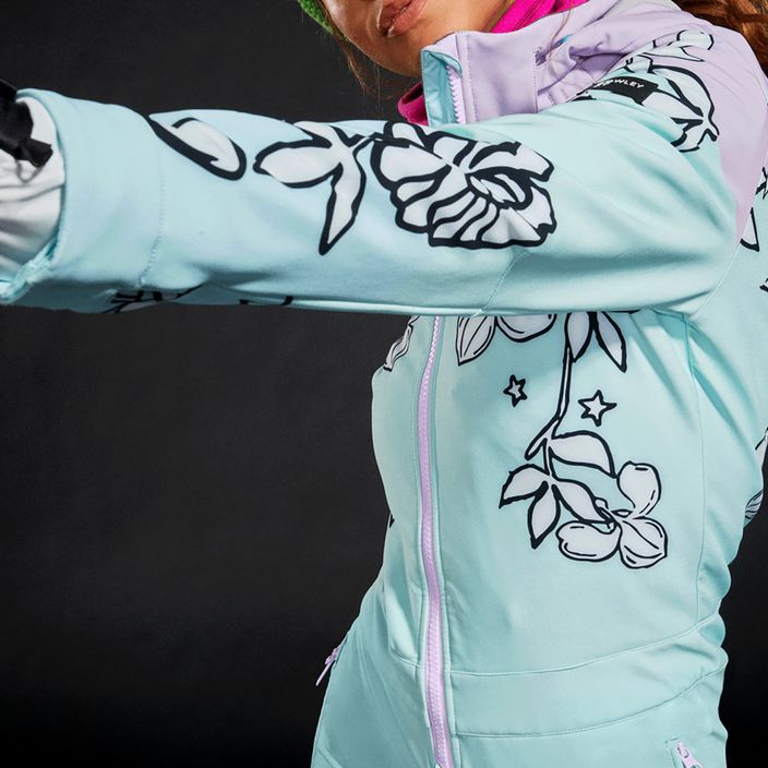 Moteriškas slidinėjimo kostiumas ROXY X Rowley Ski fair aqua lauro gėlių spalvos 10