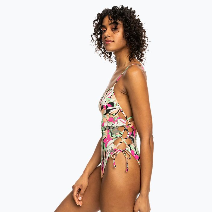 Moteriškas vientisas maudymosi kostiumas ROXY Printed Beach Classics Lace UP anthracite palm song s 5