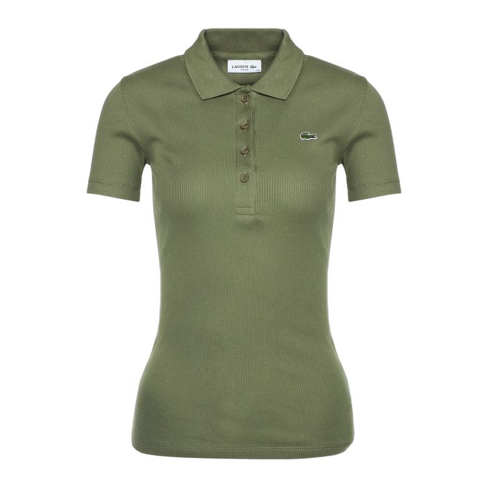 Moteriški polo marškinėliai Lacoste DF5377 khaki 4