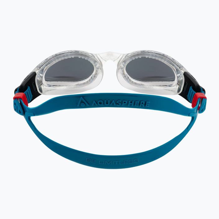 Aquasphere Kaiman skaidrūs/petrolio/veidrodžio sidabro spalvos plaukimo akiniai EP3000098LMS 5