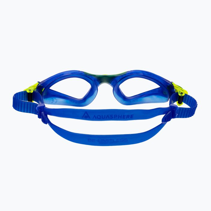 Aquasphere Kayenne 2022 mėlyni/geltoni/skaidrūs vaikiški plaukimo akiniai 5