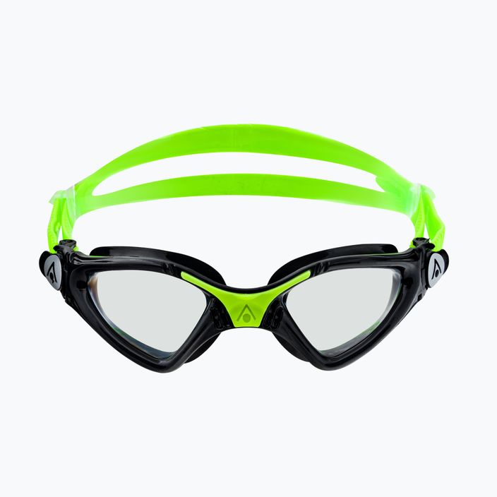 Aquasphere Kayenne 2022 juodi / ryškiai žali / skaidrūs vaikiški plaukimo akiniai 2