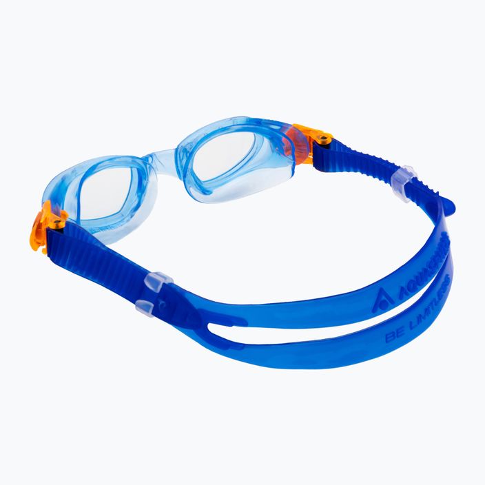 Aquasphere Moby Kid mėlyni/oranžiniai/skaidrūs vaikiški plaukimo akiniai 4
