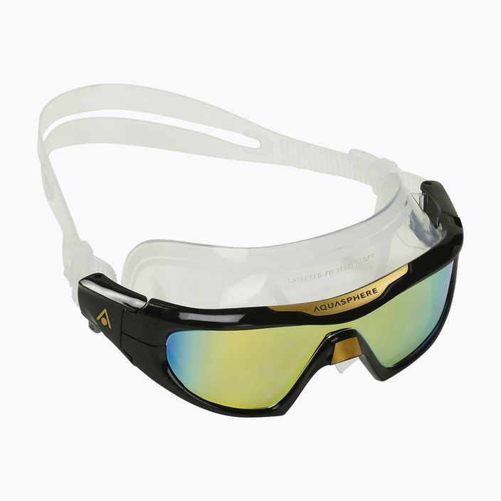 Aquasphere Vista Pro skaidri / auksinė titano plaukimo kaukė 3