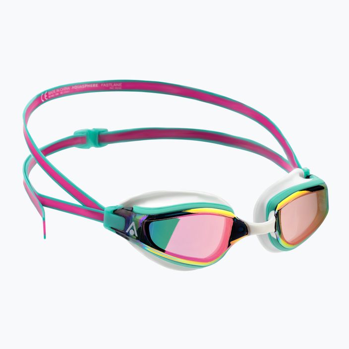 Aquasphere Fastlane 2022 rožinės/turkio/veidrodinės rožinės spalvos plaukimo akiniai