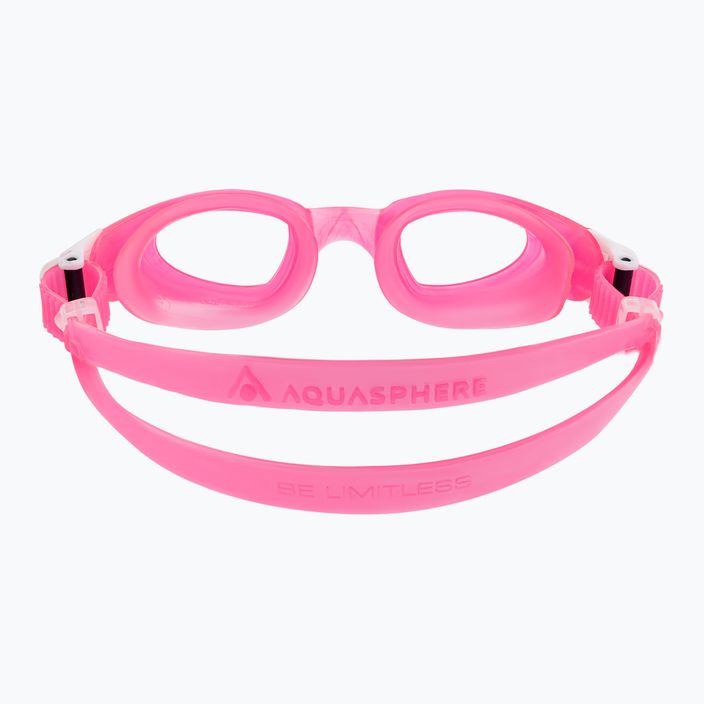 Aquasphere Moby Kid rožiniai/balti/skaidrūs vaikiški plaukimo akiniai 5