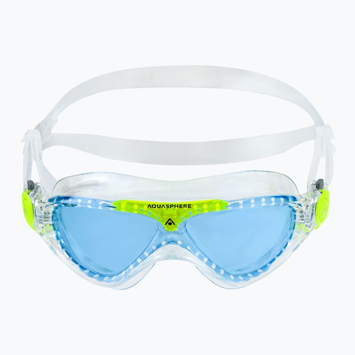 Aquasphere Vista skaidri/šviesiai žalia/mėlyna vaikiška plaukimo kaukė MS5080031LB 2