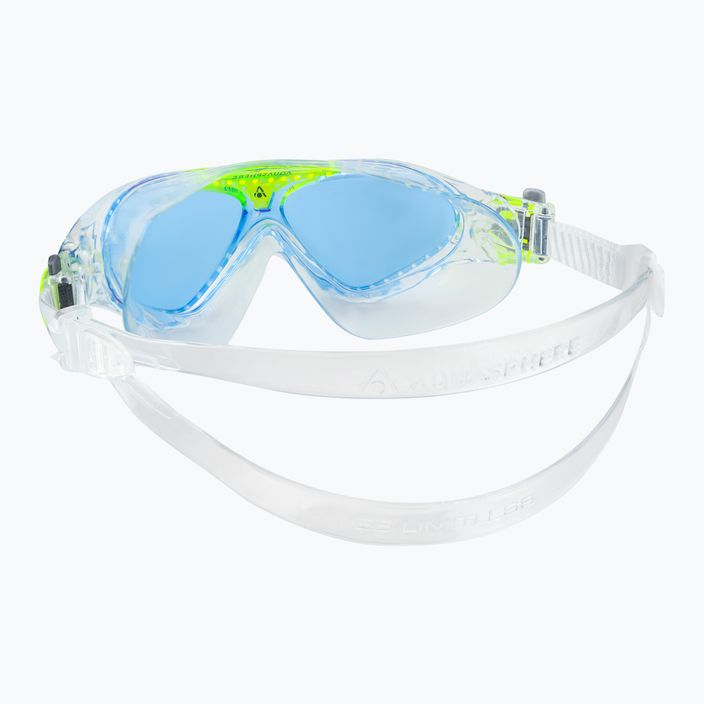 Aquasphere Vista skaidri/šviesiai žalia/mėlyna vaikiška plaukimo kaukė MS5080031LB 4