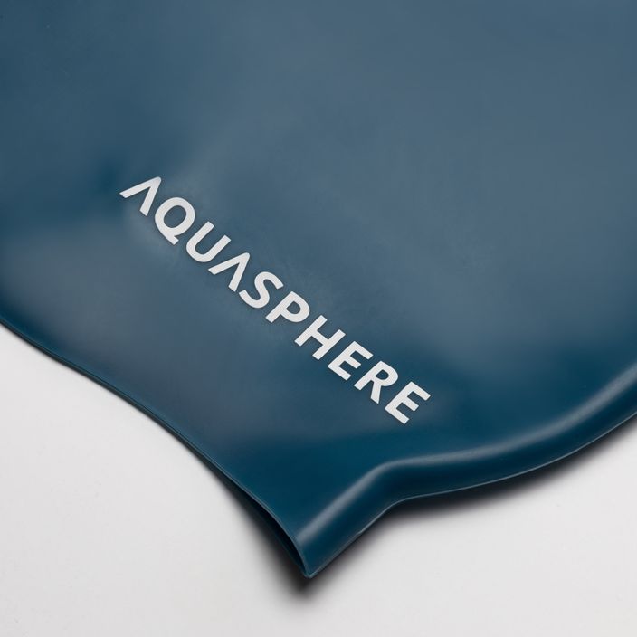 Aquasphere Plain Silicon tamsiai žalia/balta plaukimo kepurė 2