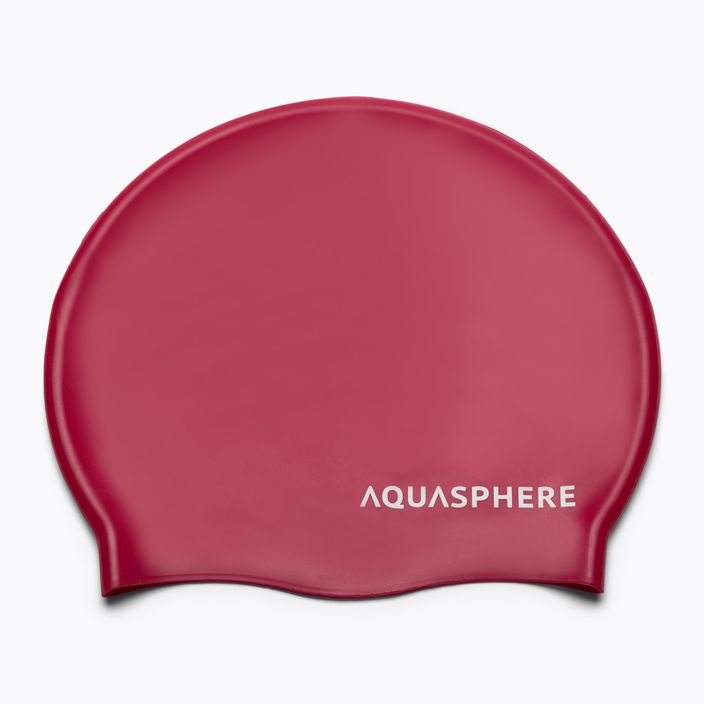 Aquasphere Plain silikoninė maudymosi kepurė tamsiai rožinė/balta