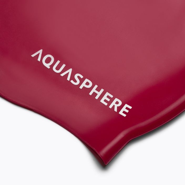 Aquasphere Plain silikoninė maudymosi kepurė tamsiai rožinė/balta 2