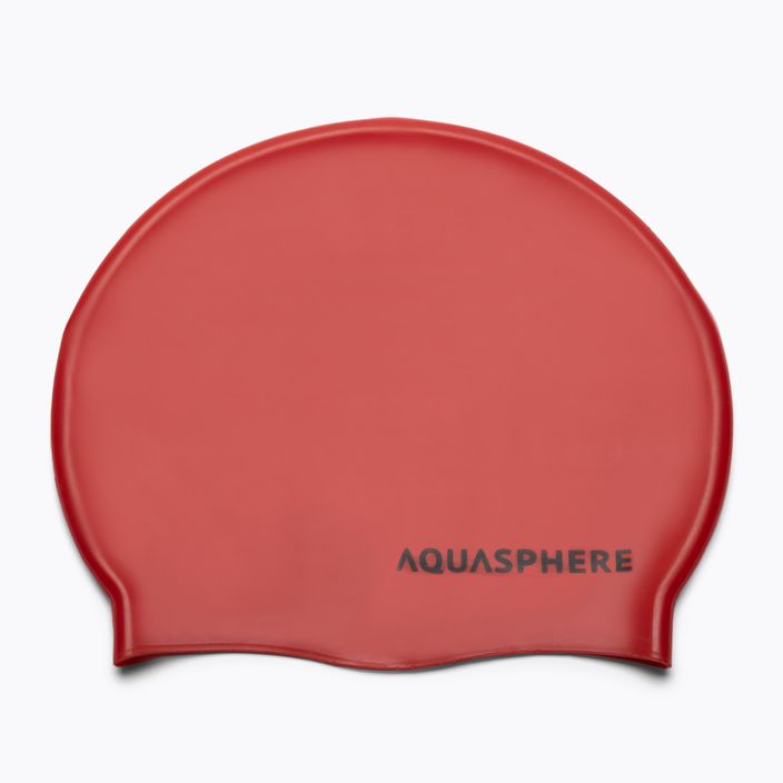 Aquasphere Plain Silicon raudona/juoda plaukimo kepurė